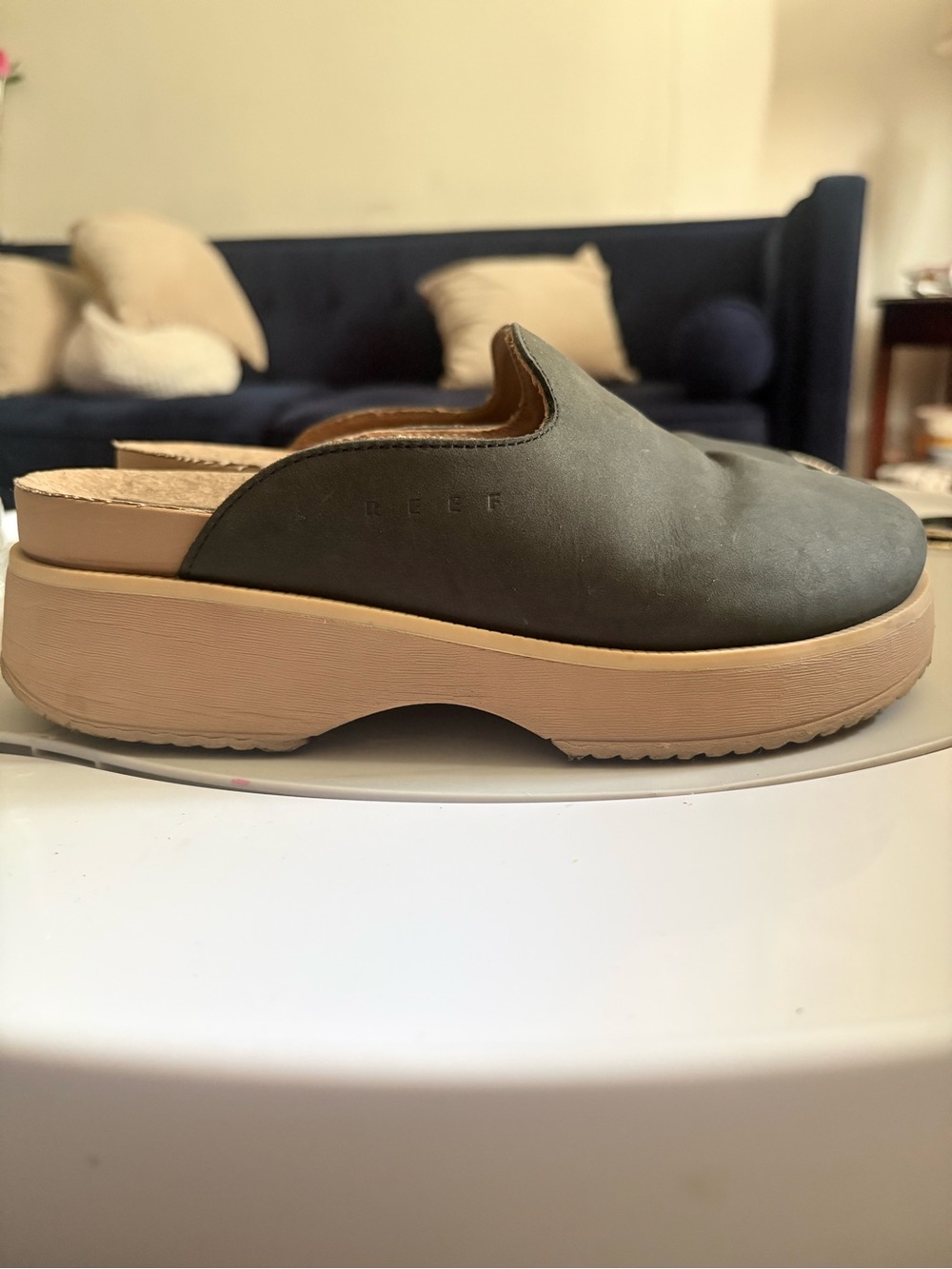 Reef Women’s Slip-On Platform Clog with Tan Sole